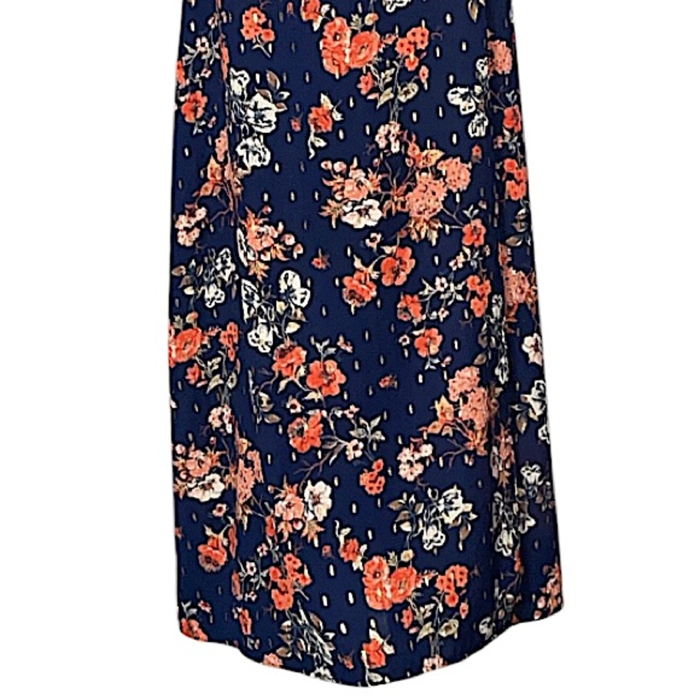 Lulu's Divine Days Navy Blue Floral Flutter Sleeve Wrap Maxi Dress - Picture 5 of 12
